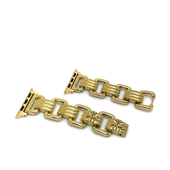 Tory Burch Women's Apple Watch 38/40 Band Gold Stainless Steel Bracelet TBS0071 - Picture 3 of 8